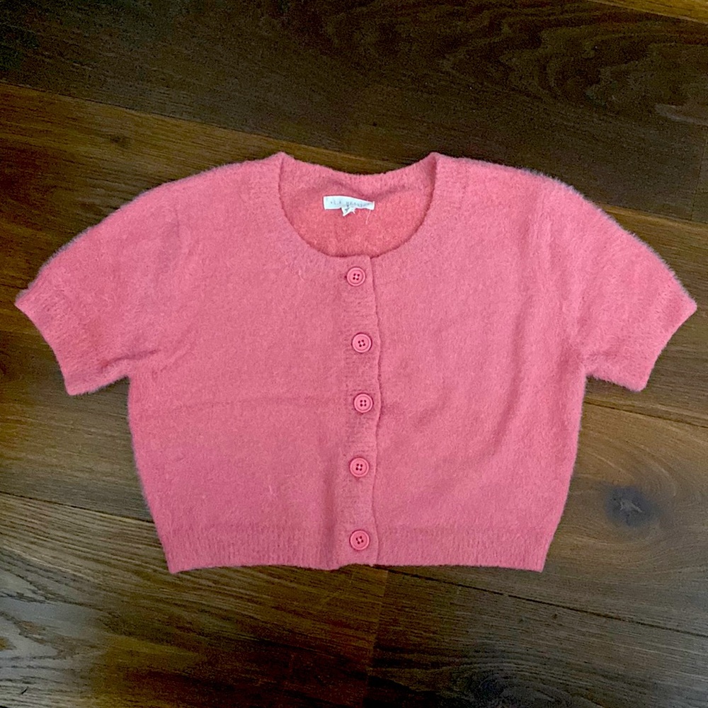 L.A. Hearts cropped short sleeve button up, SIZE SMALL